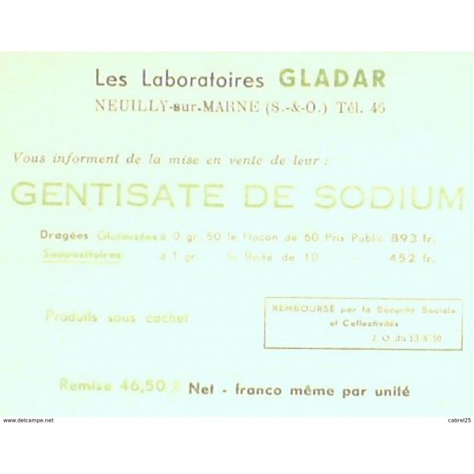 Buvard GLADAR Laboratoire