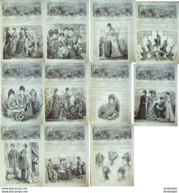 Mode illustree 1877 Lot de 11 journaux