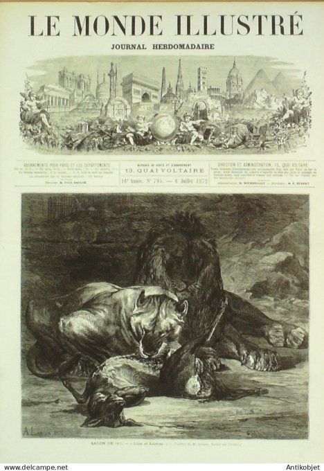 Le Monde illustré 1872 n°795 Belgique pigeons voyageurs Espagne Barcelone Del Coprus Marcoussis (91)