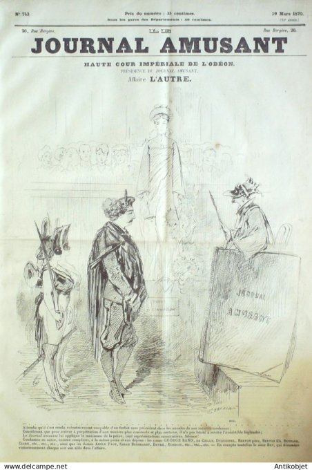 Le Journal Amusant 1870 #  742 Les concerts de saison par Denoue