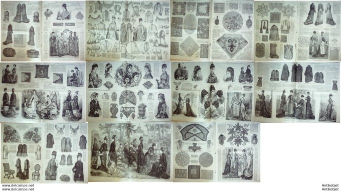 Mode illustree 1877 Lot de 11 journaux