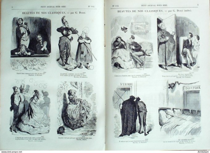 Petit journal pour Rire 1857 # 114 Beaute de nos classiques Gustave Dore