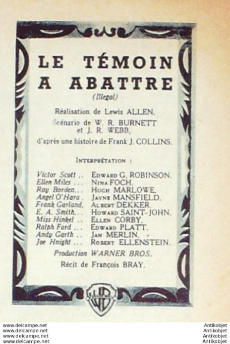 Mon Film 573 57-08-14 Le temoin a abattre Nina Foch Albert Dekker