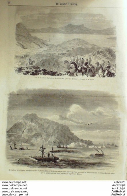 Le Monde illustré 1859 n°102 Marseille (13) Algérie Oran Mers-El-Kebir Allemagne Berlin