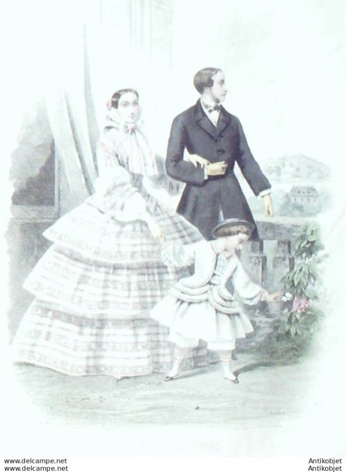 Gravure de mode Gazette de Famille 1875 n°158 (Maison Simon Irma)