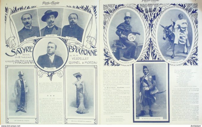 Paris qui chante 1904 #94 Fragson Mle Desony VildaVréeseSatyre Bouchonne