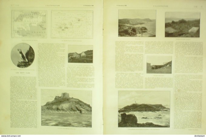 L'illustration 1900 n°3018 ïle aux Moines île de Bono (56) Espagne Malaga Gneisenau Jérusalem Mosqué