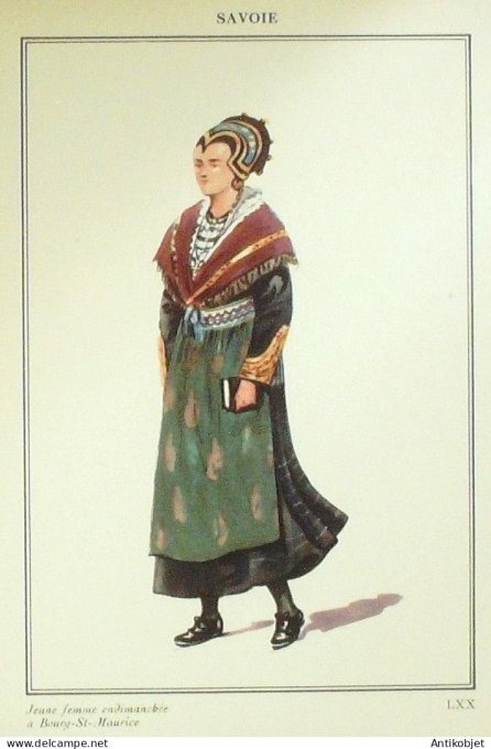 Auvergne-Rhône-Alpes Savoie Bourg-St-Maurice (73) Villageoise signé  par P.A Leroux XXème