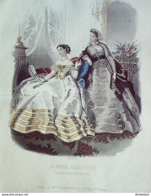 Gravure Mode illustree 1865 # 41 (Old Fashion plate)