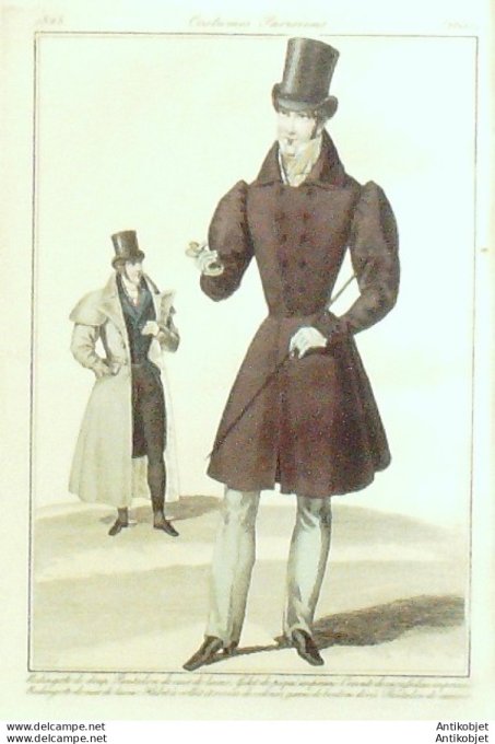 Costume Parisien 1828 # 2655 Redingotes en drap homme