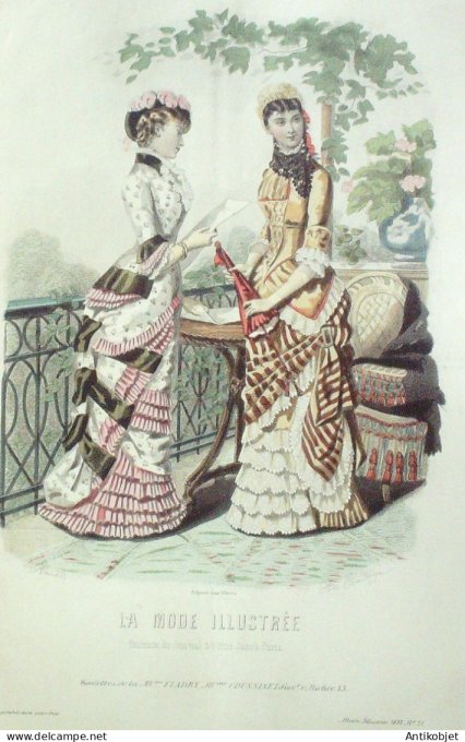 Gravure Mode illustree 1881 # 21 (Old Fashion plate)
