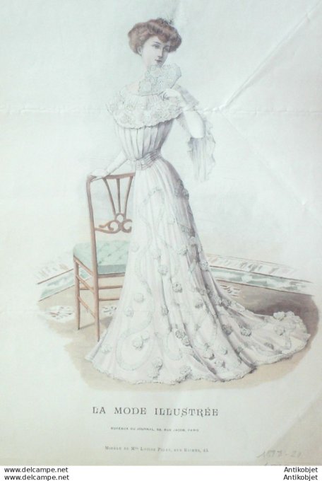 Gravure Mode illustree 1898 # 20 (Old Fashion plate) rare