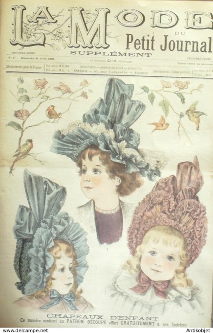 La Mode du Petit journal 1898 n° 17 Toilettes Costumes Passementerie