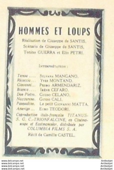 Mon Film 564 57-06-12 Hommes & Loups Yves Montand Silvana Mangano