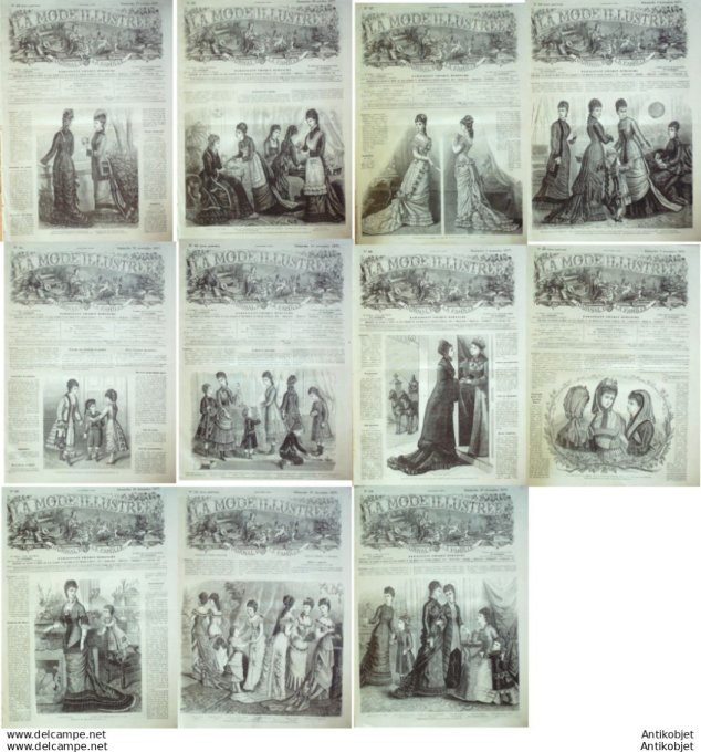 Mode illustree 1877 Lot de 11 journaux