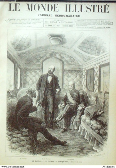 Le Monde illustré 1877 n°1067 Suède Upsal Clotilde de Surville Wagon-salon