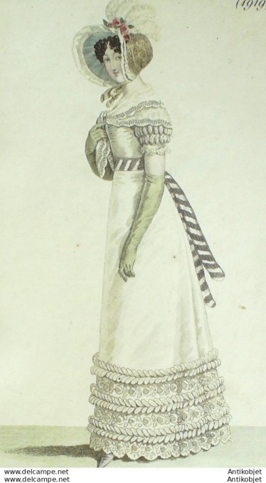 Costume Parisien 1820 # 1919 Robe perkale  garnie