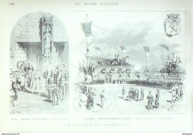 Le Monde illustré 1877 n°1067 Suède Upsal Clotilde de Surville Wagon-salon