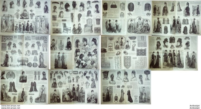 Mode illustree 1877 Lot de 11 journaux