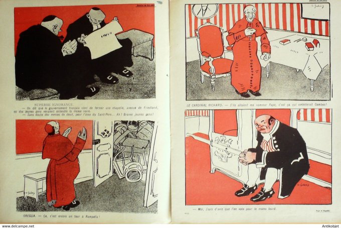 L'Assiette au beurre 1903 # 121 Pape et Papabili Hradecky MarodonGalanis