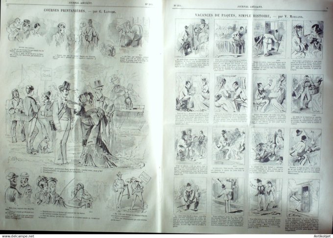 Le Journal Amusant 1874 #  919  Idylle tourlouresque et Saporesque par Randon