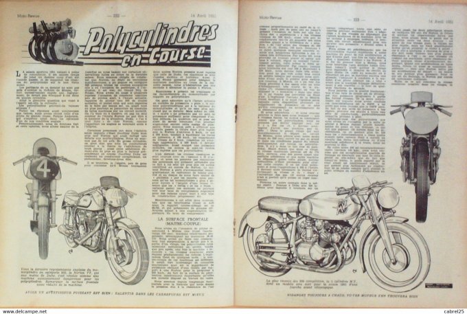 Moto Revue 1951 n° 1028 équilibrage Machines françaises frères Nougier Norton TT 500