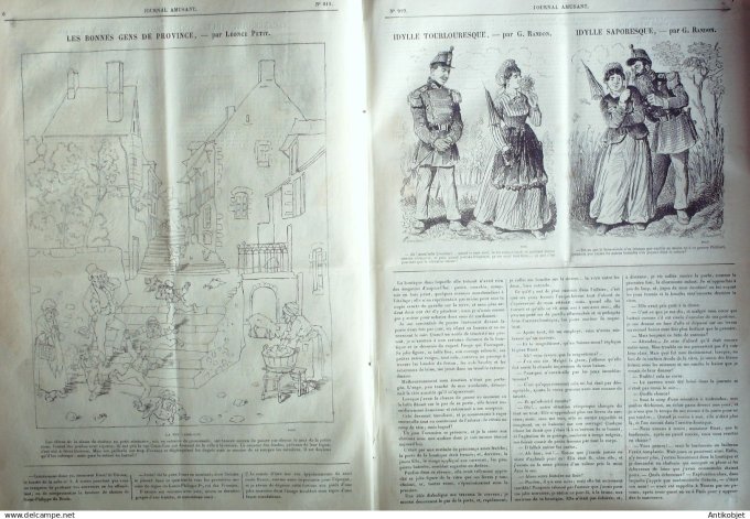 Le Journal Amusant 1874 #  919  Idylle tourlouresque et Saporesque par Randon