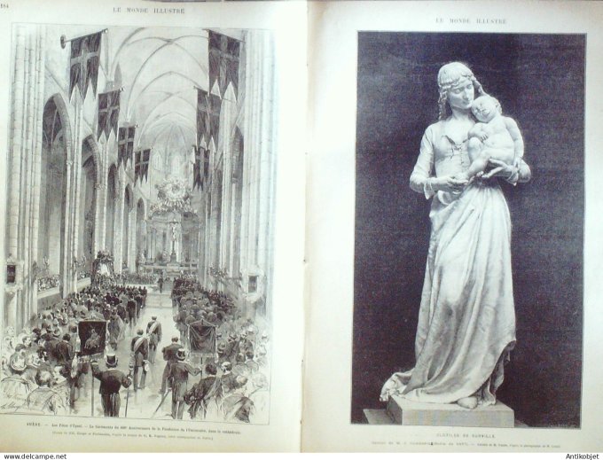 Le Monde illustré 1877 n°1067 Suède Upsal Clotilde de Surville Wagon-salon