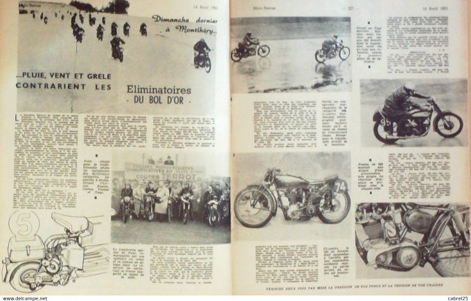 Moto Revue 1951 n° 1028 équilibrage Machines françaises frères Nougier Norton TT 500