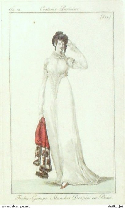 Costume Parisien 1804 an 12 # 522 (eau forte) Fichu Guimpe