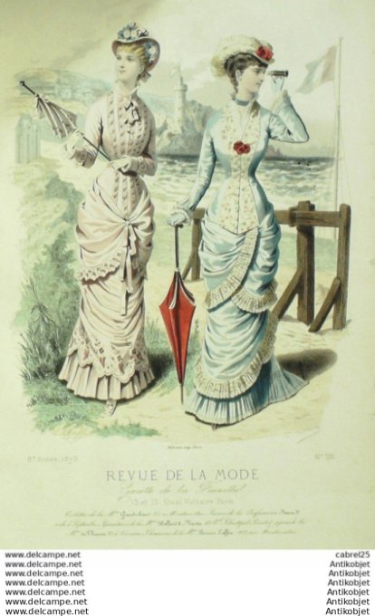 Gravure Mode La Gazette 1879 # 391 (Old Fashion plate)