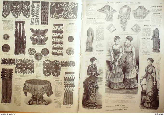 La Mode illustrée journal + gravure associée 1881 # 40