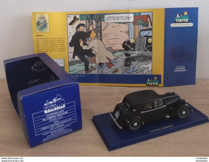 Tintin l'Affaire Tournesol Citroen 15/6 1952 Atlas 1:43