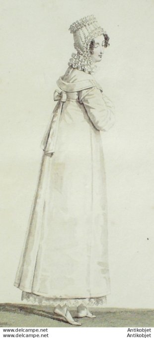 Gravure de mode Costume Parisien 1814 n°1410 Pardessus à manches courtes