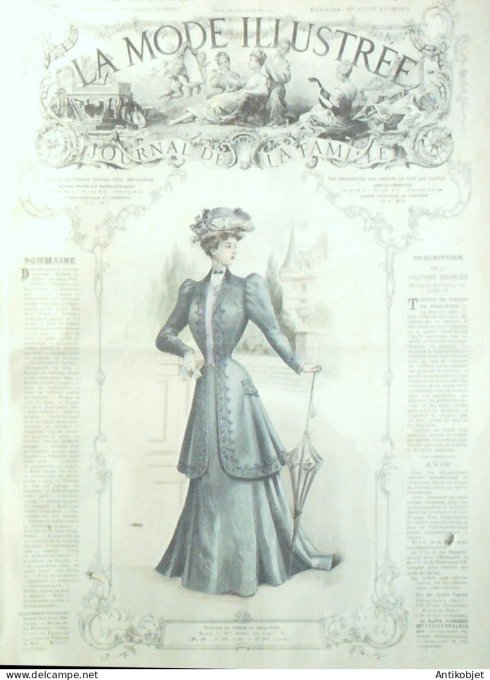 La Mode illustrée journal 1905 n° 17 Toilette de visites en drap
