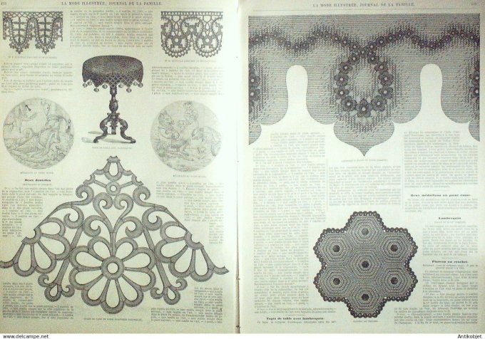 La Mode illustrée journal + gravure associée 1869 # 17