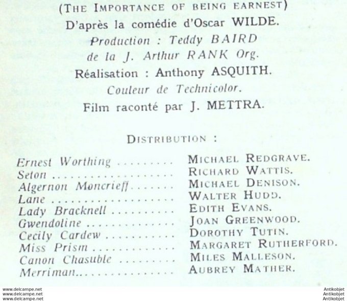 Il Importe d'être constant Audrey Mather Walter Hudd Richard Wattis