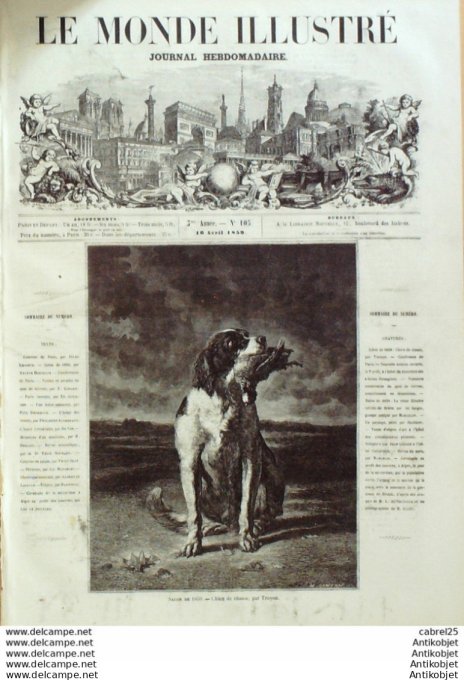 Le Monde illustré 1859 n°105 Algérie Alger chiens de chasse Egypte reine Zénobie