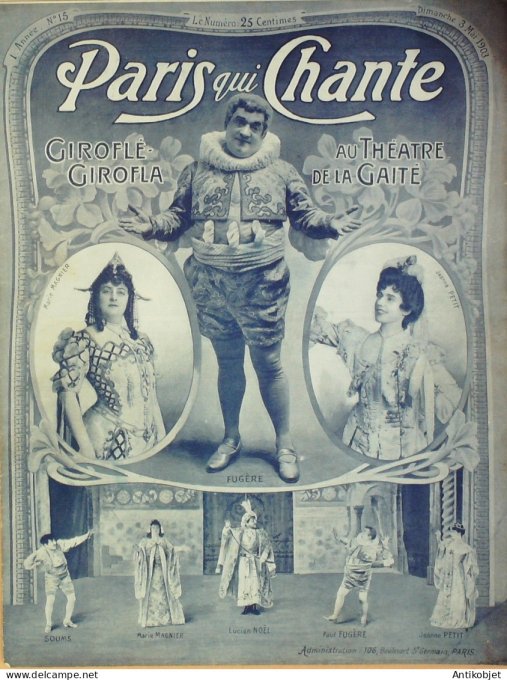 Paris qui chante 1903 #15 Fugère Muller Irma de Lafère Max Morel Romagnan