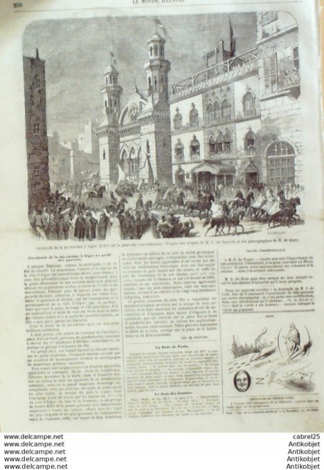 Le Monde illustré 1859 n°105 Algérie Alger chiens de chasse Egypte reine Zénobie