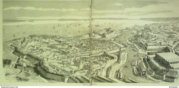 Le Monde illustré 1858 n° 69 Allemagne Bade Bagnères de Luchon (31) Cherbourg (50)