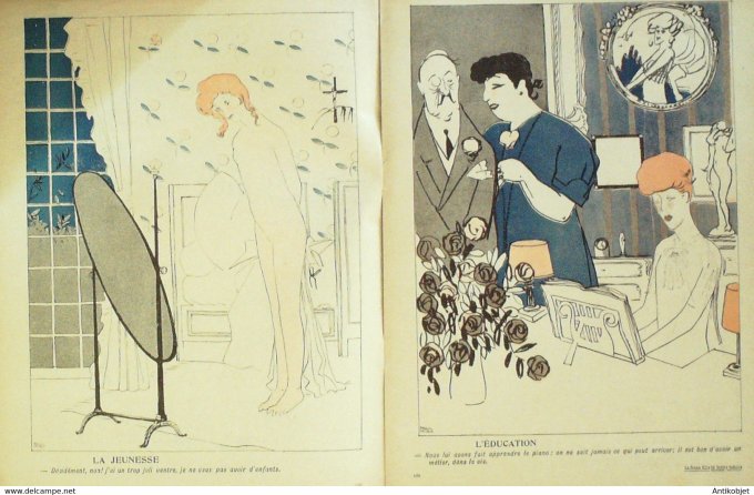 L'Assiette au beurre 1906 # 289 Aline jeune fille de bonne famille Iribe Paul