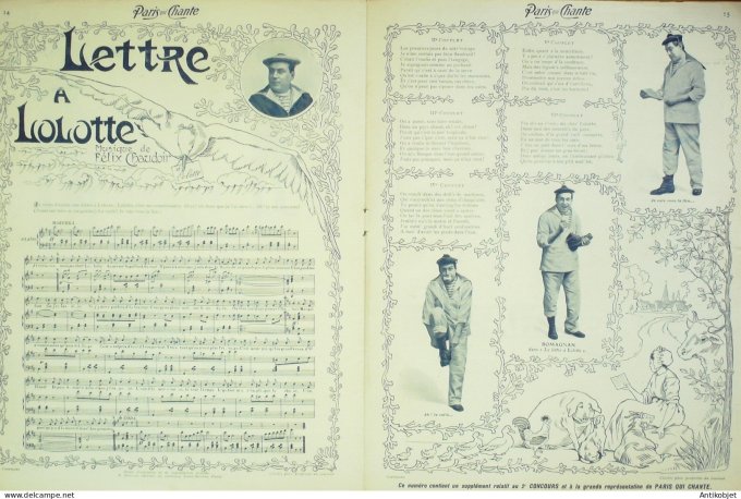 Paris qui chante 1903 #15 Fugère Muller Irma de Lafère Max Morel Romagnan
