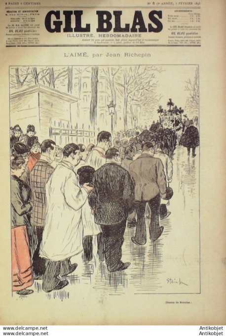 Gil Blas 1893 n°06 François De NION Jean RICHEPIN Camille MAUCLAIR Paul BLETRY Pierre TRIMOUILLAT