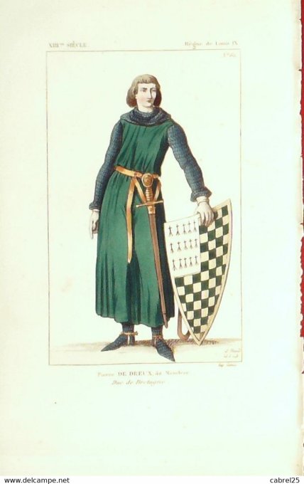 De Dreux Pierre Dit Mauclerc Duc Bretagne 13ème 1852