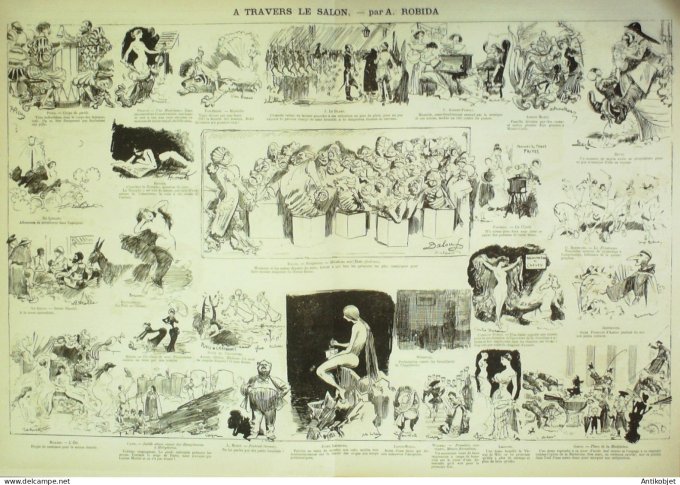 La Caricature 1883 #177 La salon Robida Coiffures hollandaises Draner Loys