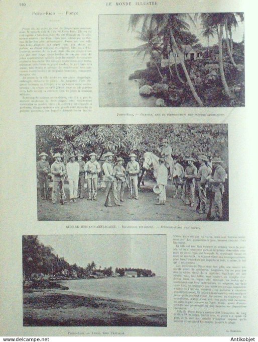 Le Monde illustré 1898 n°2158 Allemagne Friedrichsruhe Belgique Furnes Le Havre (76) Cuba Panuelas P