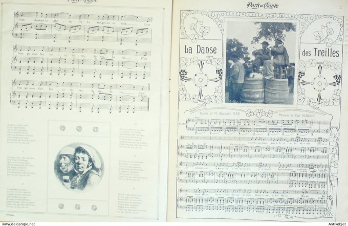 Paris qui chante 1905 n°138 Chansons sur les Vins de France numéro Spécial
