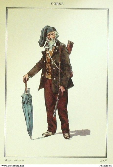Corse (20) Berger chasseur signé Dauzais XIXème