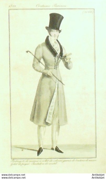 Costume Parisien 1822 # 2066 Redingote homme en casimir